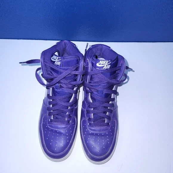 Nike Air Force 1 High SP Purple White 2015 Size Mens 9 - No Strap 823297-500 - Picture 6 of 9